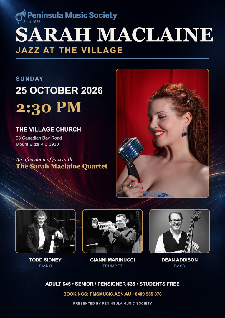 Sarah Maclaine Jazz at the Village A4 Poster